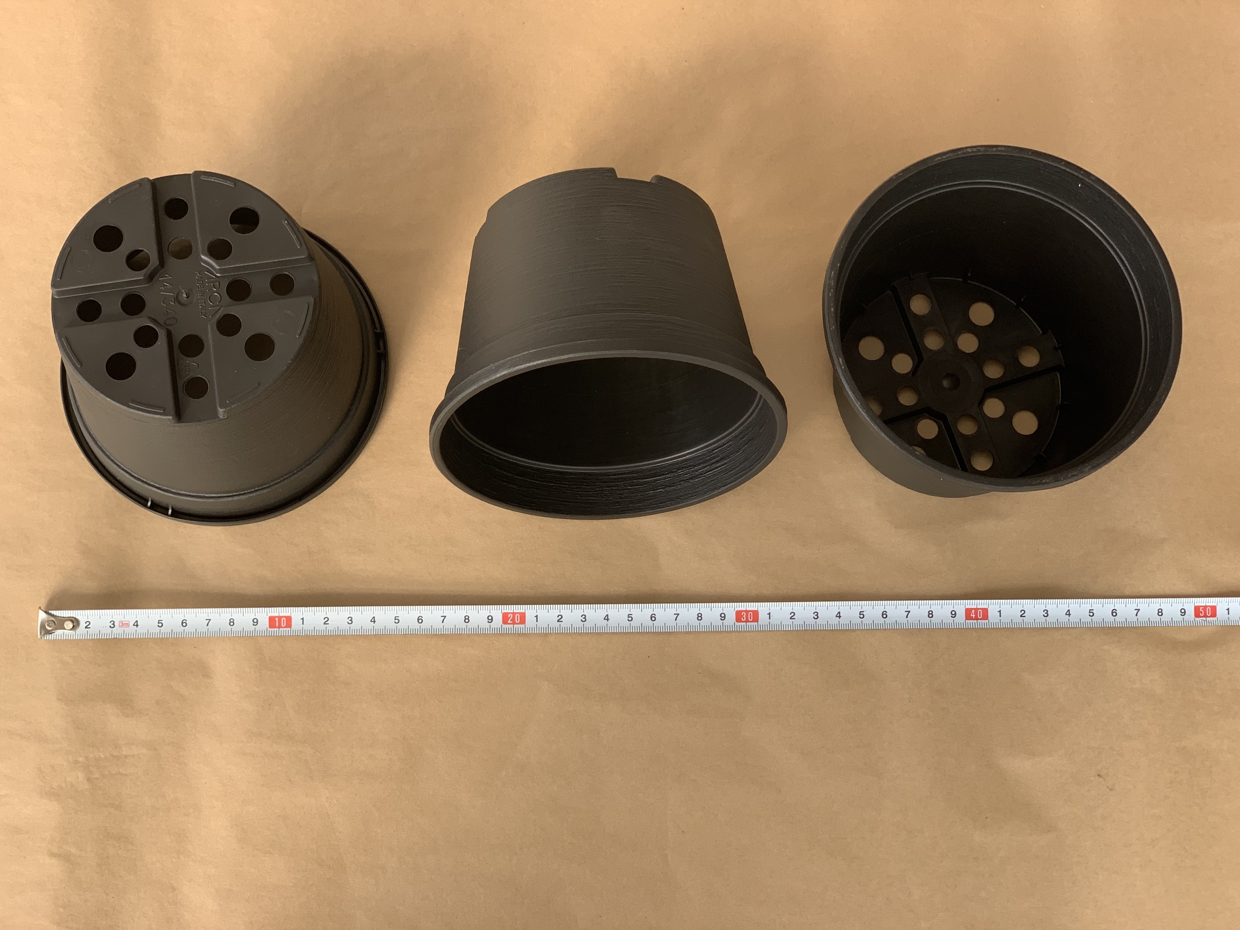 Mezzo vaso basso per Cattleya diametro 14 cm (nero)